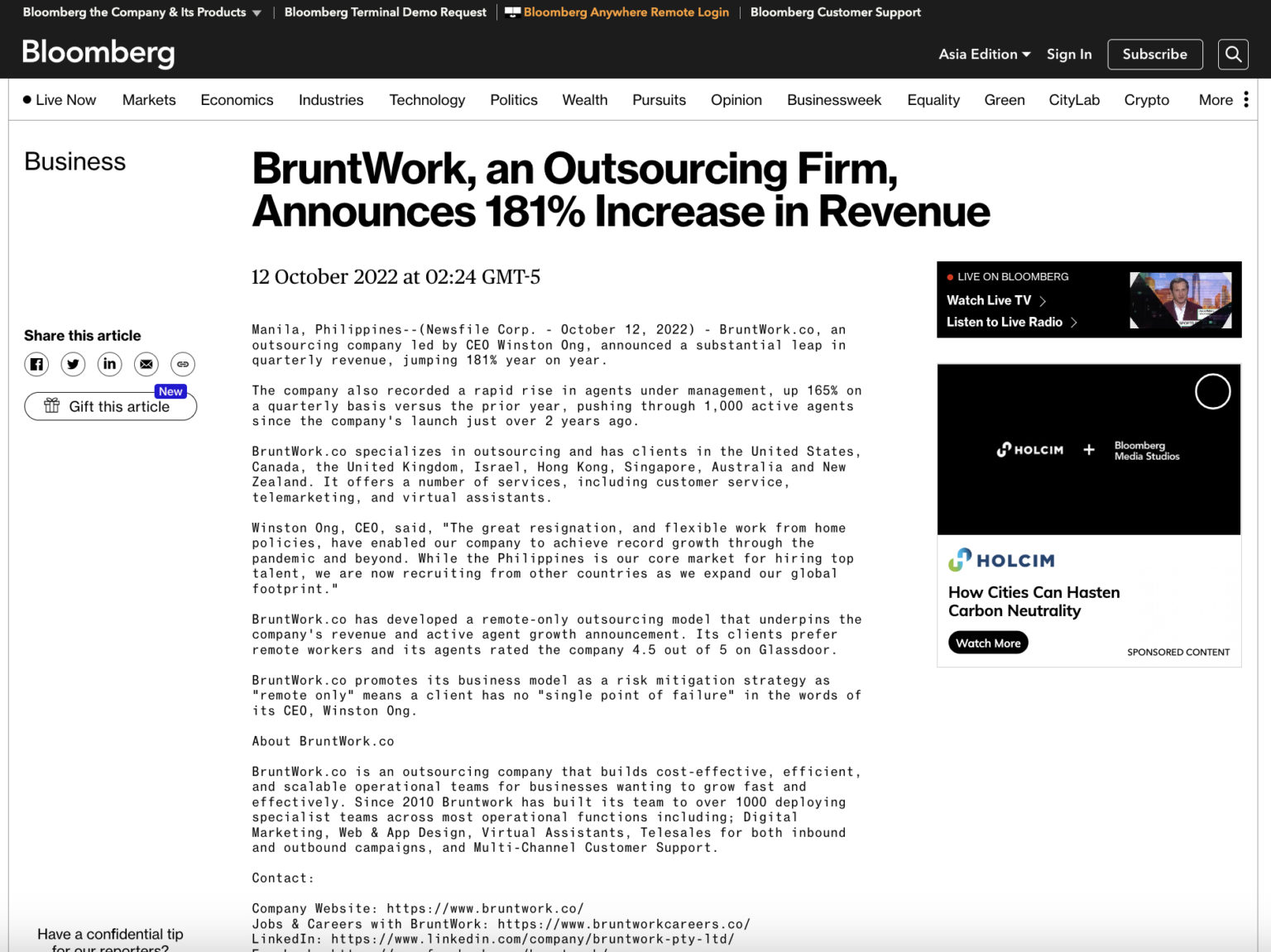 Bloomberg Arti cle BruntWork