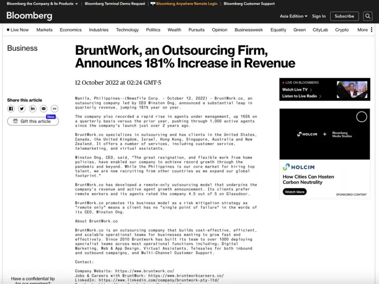 Bloomberg Arti cle BruntWork