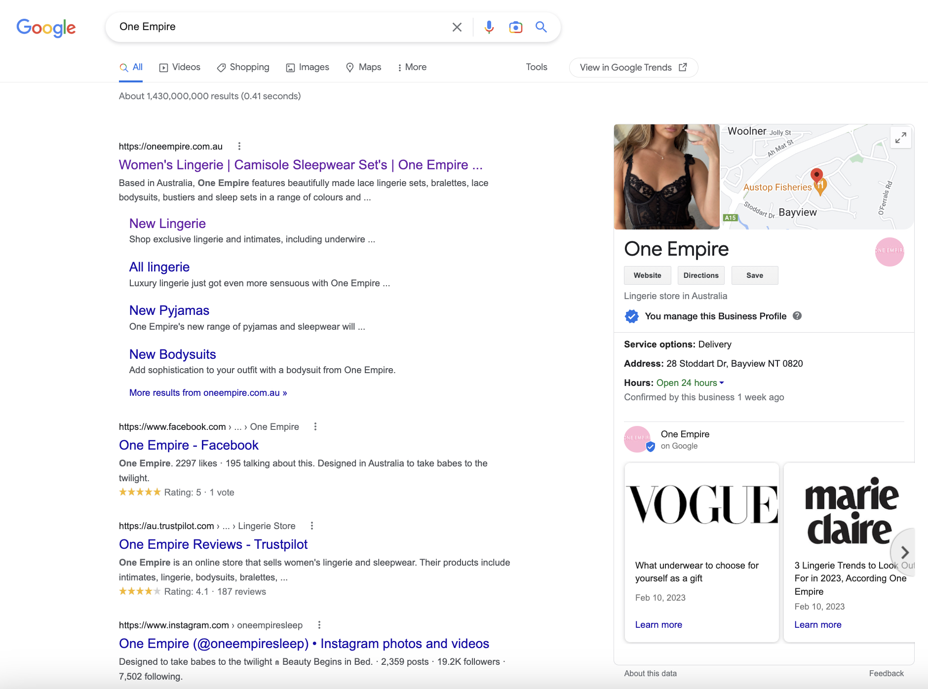 Google My Business One Empire