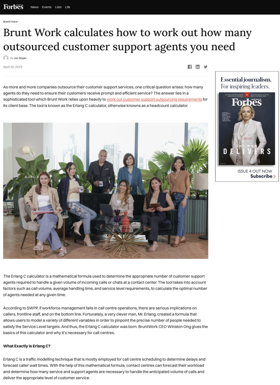 BruntWork featured on Forbes Australia