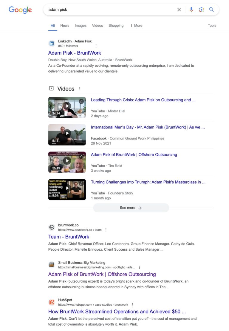 Adam Pisk's Digital Footprint